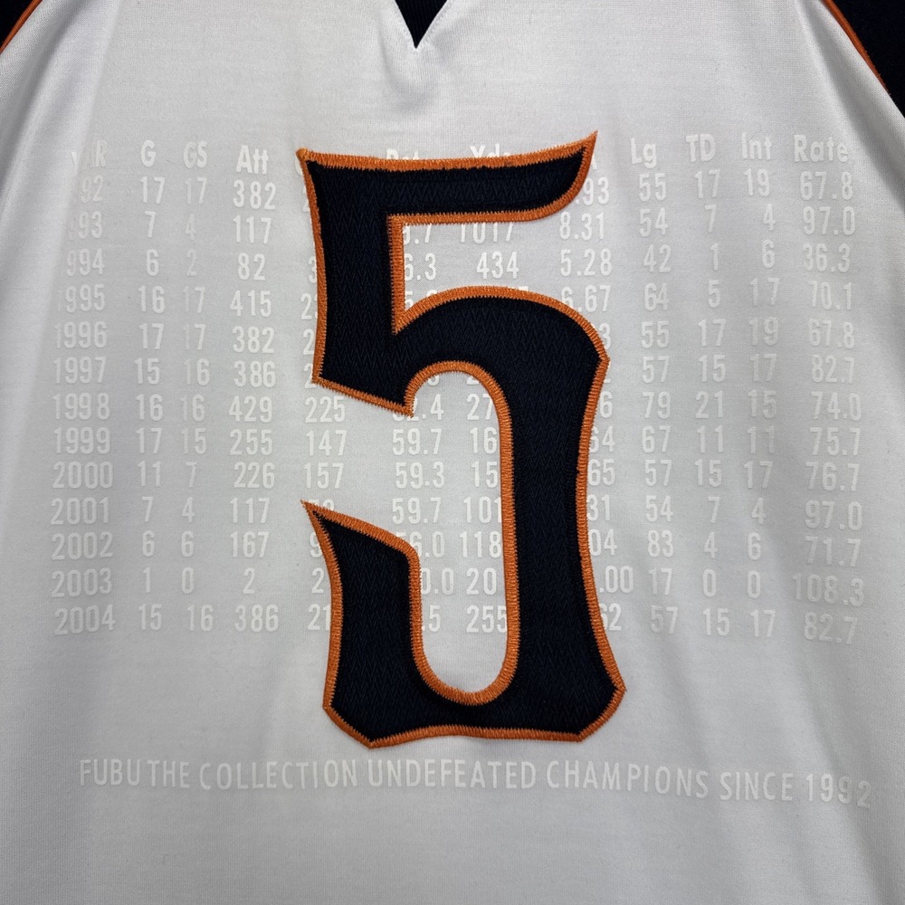 VTG FUBU 90s Denver Broncos Jersey 05 Sz XL White/ Orange Rare - Picture 4 of 12